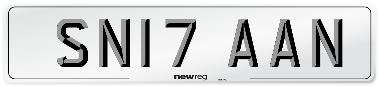 SN17 AAN Number Plate from New Reg